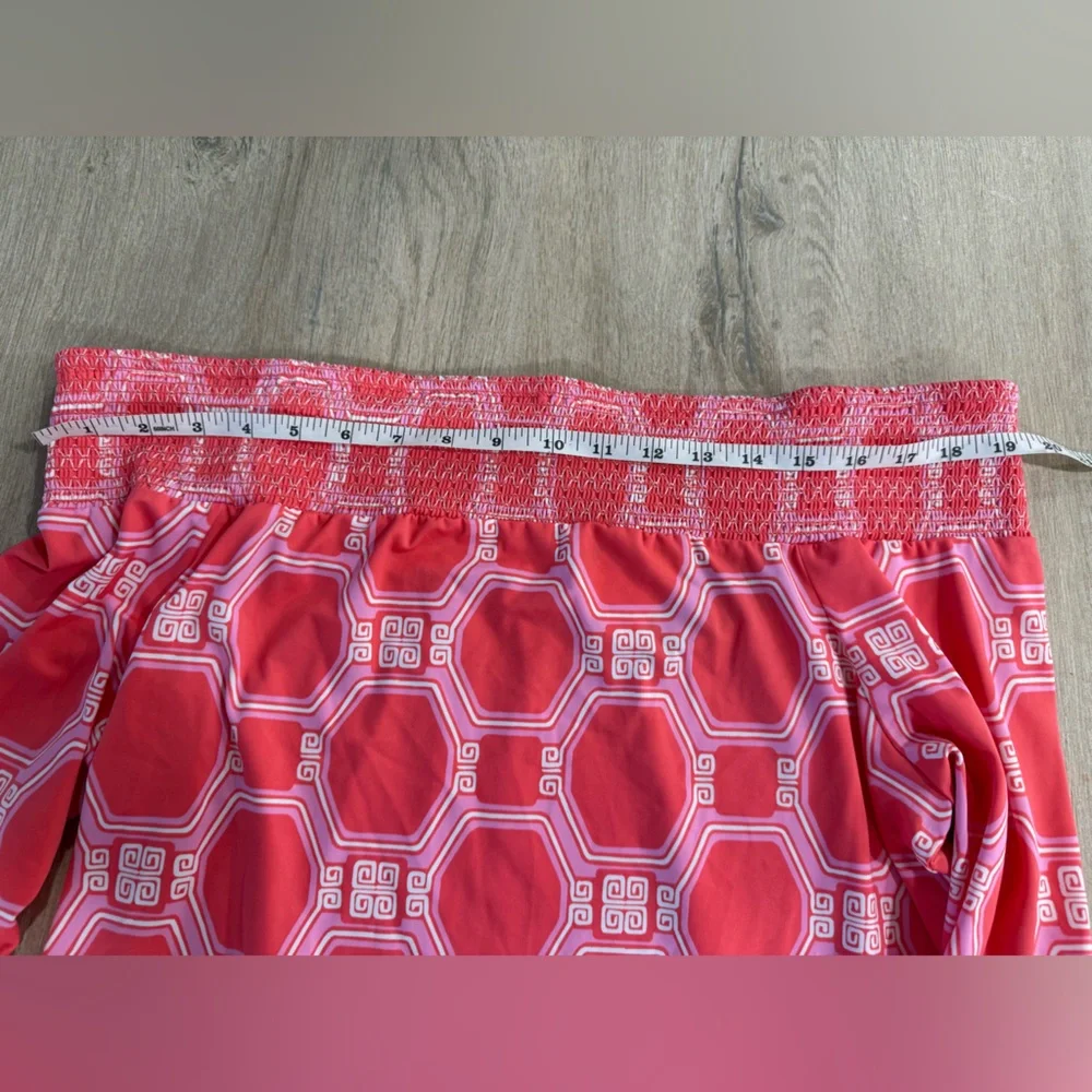 NWT Cabana Life Spring Regatta Off-the-Shoulder Smocked Dress Coverup Coral XL - Picture 10 of 16